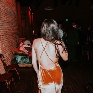 Reformation Golden Amber Bridesmaid Dress in Size Small